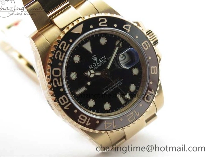 AAA Replica Watches CHNR Comfortable A 1:1 on 316L Master Steel 126715 Black Dial 2961 Brown Best Bracelet Edition Ceramic GMT Black GMF II RG 0123